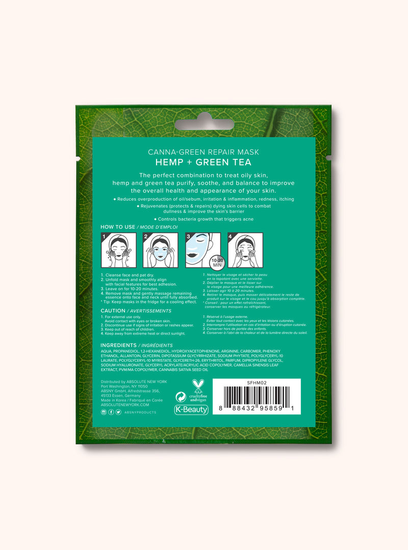 Canna-Green Repair Mask || Hemp + Green Tea